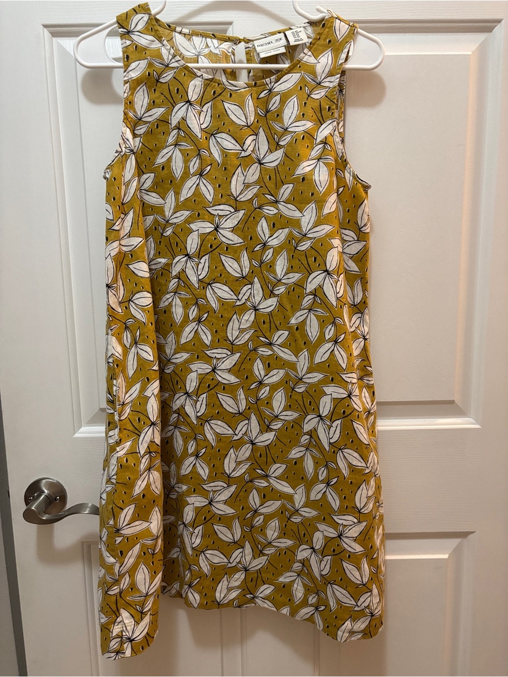Rachel Zoe XS Sleeveless Mustard Soft Linen Shift Dress Excellent
